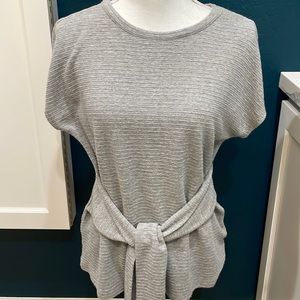 Tahari gray boat neck top